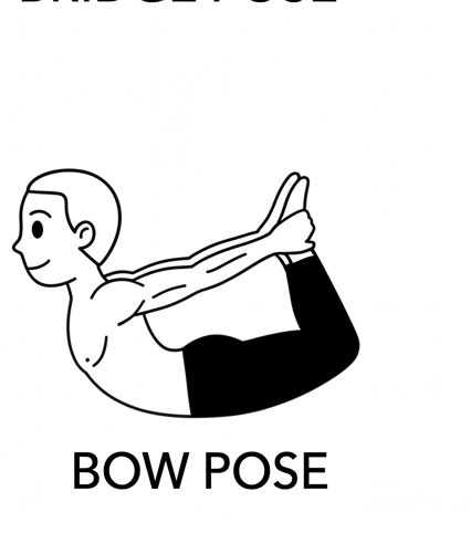 Visual sketch of Bow Pose (Dhanurasana)